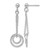 Sterling Silver Rhodium-Plated Polished Circles on Chain Dangle Earrings, 37 mm
