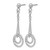 Sterling Silver Rhodium-Plated Polished Circles on Chain Dangle Earrings, 37 mm - View 2