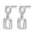 Sterling Silver Rhodium-Plated Square Link Dangle Earrings, 15.5 mm - View 2