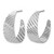 Sterling Silver Rhodium-Plated Polished Grooved Left/Right J-Hoop Earrings, 28.5 mm - View 2