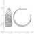 Sterling Silver Rhodium-Plated Polished Grooved Left/Right J-Hoop Earrings, 28.5 mm - View 4