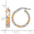 Sterling Silver Rhodium-Plated with Gold and Rose-Tone Polished Hoop Earrings, 20 mm - View 4