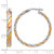 Sterling Silver Rhodium-Plated with Gold and Rose-Tone Polished Hoop Earrings, 32 mm - View 4