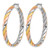 Sterling Silver Rhodium-Plated with Gold and Rose-Tone Polished Hoop Earrings, 37 mm - View 2