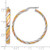 Sterling Silver Rhodium-Plated with Gold and Rose-Tone Polished Hoop Earrings, 37 mm - View 4