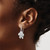 Sterling Silver Rhodium-Plated Radiant Essence Polished/Scratch Cubic Zirconia Flower Drop French Wire Earrings, 27 mm - View 3
