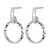 Sterling Silver Rhodium-Plated Diamond-Cut Circles Post Dangle Earrings, 28.8 mm - View 2