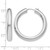 Sterling Silver Rhodium-Plated 5 mm Tube Hoop Earrings, 34 mm Long - View 4