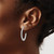 Sterling Silver Rhodium-Plated Scratch Finish J-Hoop Post Earrings, 28 mm - View 3