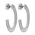 Sterling Silver Rhodium-Plated Scratch Finish J-Hoop Post Earrings, 28 mm - View 4
