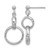 Sterling Silver Rhodium-Plated Polished / Diamond-Cut Circle Link Dangle Earrings, 30.2 mm