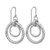 Sterling Silver Rhodium-Plated Polish/Diamond-Cut Circles Dangle French Wire Earrings, 46 mm - View 4