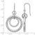 Sterling Silver Rhodium-Plated Polish/Diamond-Cut Circles Dangle French Wire Earrings, 46 mm - View 5