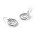 Sterling Silver Rhodium-Plated Polish/Diamond-Cut Circles Dangle French Wire Earrings, 46 mm - View 7