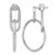 Sterling Silver Rhodium-Plated Polished Front/Back Oval Dangle Earrings, 43 mm