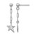 Sterling Silver Rhodium-Plated Polished Star Link Dangle Earrings, 32 mm