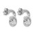 Sterling Silver Rhodium-Plated Polish/Brush Dangle Earrings, 15.5 mm - View 4