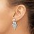 Sterling Silver Rhodium-Plated Polish/Brushed Geometric Dangle Earrings, 33 mm - View 3