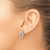 Sterling Silver Rhodium-Plated Polish/Brushed Oval Post Drop Earrings, 12.2 mm - View 3