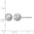 Sterling Silver Rhodium-Plated Polished/Brushed/Diamond-Cut Ball Stud Earrings, 8 mm - View 5