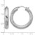 Sterling Silver Rhodium-Plated Polish/Grooved Round Hoop Earrings, 30 mm - View 5