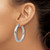 Sterling Silver Rhodium-Plated Polish/Grooved Round Hoop Earrings, 38 mm - View 3