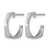 Sterling Silver Rhodium-Plated Polished/Brushed Square J-Hoop Post Earrings, 16.55 mm - View 2