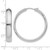 Sterling Silver Rhodium-Plated 6 mm Half Round Tube Hoop Earrings, 36 mm Long - View 4