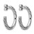 Sterling Silver Rhodium-Plated Polish/Textured Twisted J-Hoop Post Earrings, 25 mm - View 4