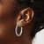 Sterling Silver Rhodium-Plated Polish/Textured Twisted J-Hoop Post Earrings, 31 mm - View 3