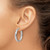 Sterling Silver Rhodium-Plated Polish/Diamond-Cut Round Hoop Earrings, 30 mm - View 3