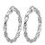 Sterling Silver Rhodium-Plated Polish/Textured Twist Hoop Earrings, 40 mm - View 4