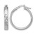 Sterling Silver Rhodium-Plated Polish/Diamond-Cut Round Hoop Earrings, 25.5 mm