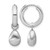 Sterling Silver Rhodium-Plated Polish/Brushed Teardrop Huggie Hoop Dangle Earrings, 26.15 mm
