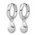 Sterling Silver Rhodium-Plated Polish/Brushed Teardrop Huggie Hoop Dangle Earrings, 26.15 mm - View 2