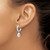 Sterling Silver Rhodium-Plated Polish/Brushed Teardrop Huggie Hoop Dangle Earrings, 26.15 mm - View 3