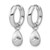 Sterling Silver Rhodium-Plated Polish/Brushed Teardrop Huggie Hoop Dangle Earrings, 26.15 mm - View 4