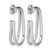 Sterling Silver Rhodium-Plated Polished Oval J-Hoop Post Earrings, 27.5 mm - View 4