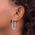 Sterling Silver Rhodium-Plated Polished Oval J-Hoop Post Earrings, 34.5 mm - View 3