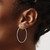 Sterling Silver Rhodium-Plated Diamond-Cut 1.25 mm Endless Hoop Earrings, 36.5 mm Long - View 3