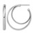Sterling Silver Rhodium-Plated Polished 31.5 mm Double Post J-Hoop Earrings