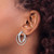 Sterling Silver Rhodium-Plated Polished / Diamond-Cut Fancy Circles Post J-Hoop Earrings, 27.55 mm - View 3