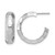 Sterling Silver Rhodium-Plated Polish Textured Post J-Hoop Earrings, 20.5 mm