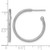 Sterling Silver Rhodium-Plated Diamond-Cut 25 x 2 mm Post C-Hoop Earrings, 25 mm Long - View 5