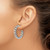 Sterling Silver Rhodium-Plated-Pltd Polished 34 x 6.5 mm Curb Link Post C-Hoop Earrings, 34 mm Long - View 3