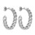 Sterling Silver Rhodium-Plated-Pltd Polished 34 x 6.5 mm Curb Link Post C-Hoop Earrings, 34 mm Long - View 4
