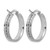 Sterling Silver Rhodium-Plated Polished and Diamond-Cut 25 x 5 mm Round Hoop Earrings, 25 mm Long - View 4