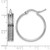 Sterling Silver Rhodium-Plated Polished and Diamond-Cut 25 x 5 mm Round Hoop Earrings, 25 mm Long - View 5