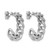 Sterling Silver Rhodium-Plated-Pltd Polished 24 x 6.5 mm Curb Link Post C-Hoop Earrings, 24 mm Long - View 4