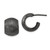 Ruthenium-Plated Sterling Silver & Black Ruthenium-Plated Scratch Finish Post C-Hoop Earrings, 15.9 mm